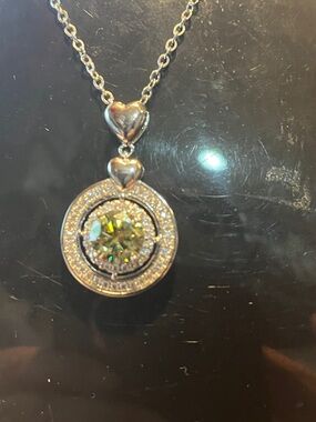 Gold Halo Heart Pendant Necklace - Women's Jewelry